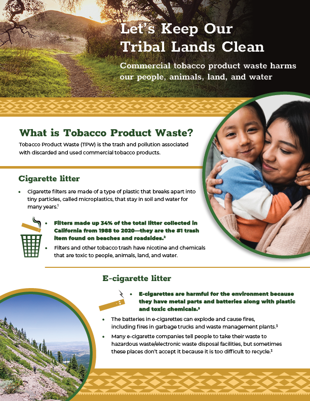 Let's Keep Our Tribal Lands Clean Factsheet sample