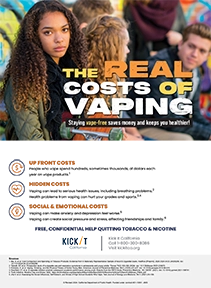 The Real Costs of Vaping rack card sample