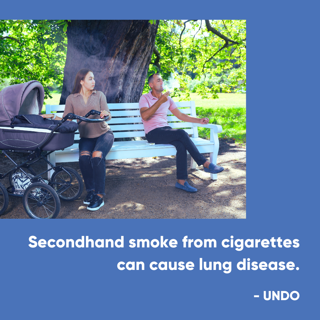 Secondhand smoke from cigarettes can cause lung disease.