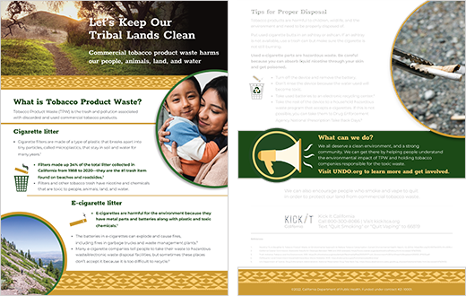 Let's Keep Our Tribal Lands Clean Factsheet sample