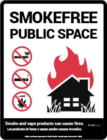 Smokefree Public Spaces Sign sample