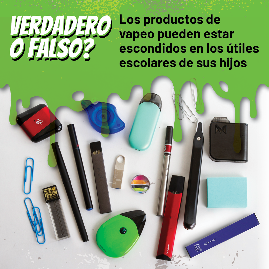 True or False? Vaping products can be hidden in your children's school supplies